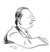 Walter Trier, der in den 20er- und 30er-Jahren in Berlin allseits bekannte Zeichner und Karikaturist, zeichnete Ralph Benatzky im Jahr 1935. 