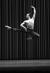 Männliche Sprungkraft: Tigran Mikayelyan in „Scènes de ballet“ am Bayerischen Staatsballett. Foto: Wilfried Hösl