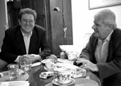 Theo Geißler und Stefan Meuschel im Interview für „Oper & Tanz“ (2003). Foto: Haack