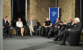 Theo Geißler, Vera Freese, Peter Konwitschny, Katharina Wagner, Tobias Könemann, Winfried Knoll, Klaus Zehelein. Foto: Oswald