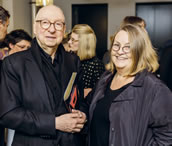 Aribert Reimann und Laudatorin Eleonore Büning. Foto: Markus Nass