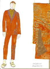 Figurine zum orangenen Smoking von Cornelia Schmidt