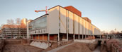 Baugrube am Goetheplatz für die künftigen Präsenzwerkstätten des Nationaltheaters Mannheim, Januar 2024. Foto: Maximilian Bor